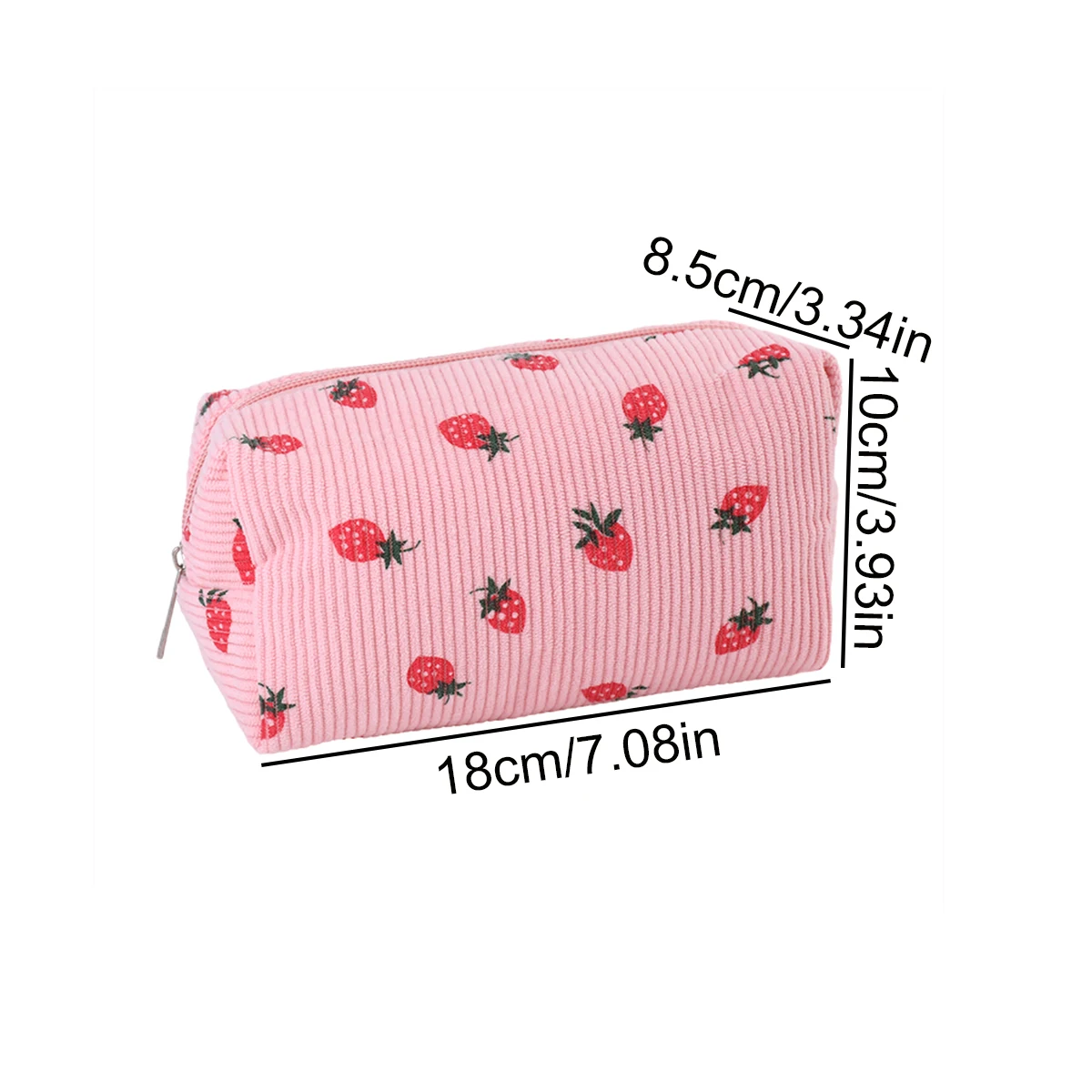 Astuccio con Stampa Fragole Carine, Borsa Portaoggetti Squisita per Esterni, Grande Capacità, Portatile, Forniture Scolastiche, Regalo per il Ritorno a Scuola - immagine 2