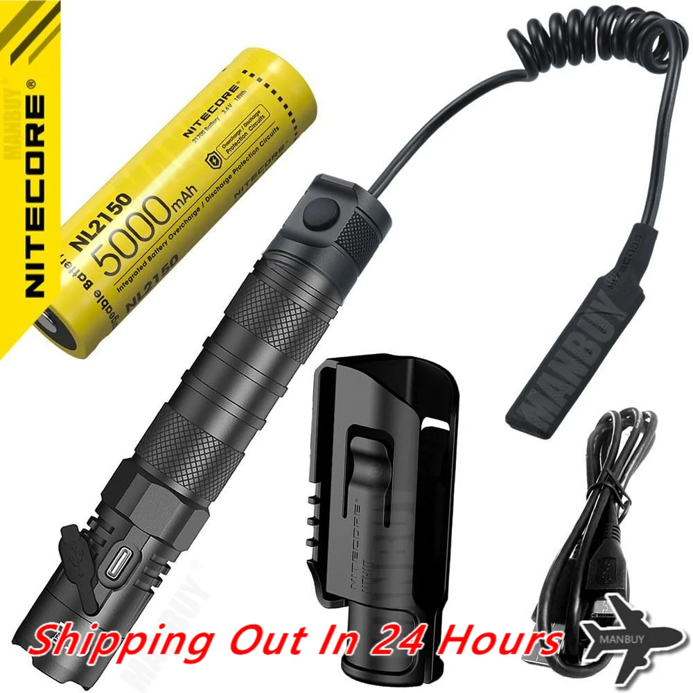 

2024 NITECORE MH12v2 1200 Lumen LED USB-C Rechargeable Flashlight RSW3 Remote Switch+ NL2150 5000mAh 21700 Battery Wholesale