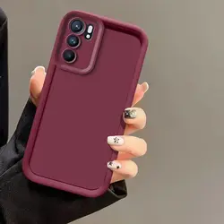 Vibrant Candy Bumper Phone Case with Soft Wavy Lines Design for OPPO Reno4 Pro (Tyjt red)