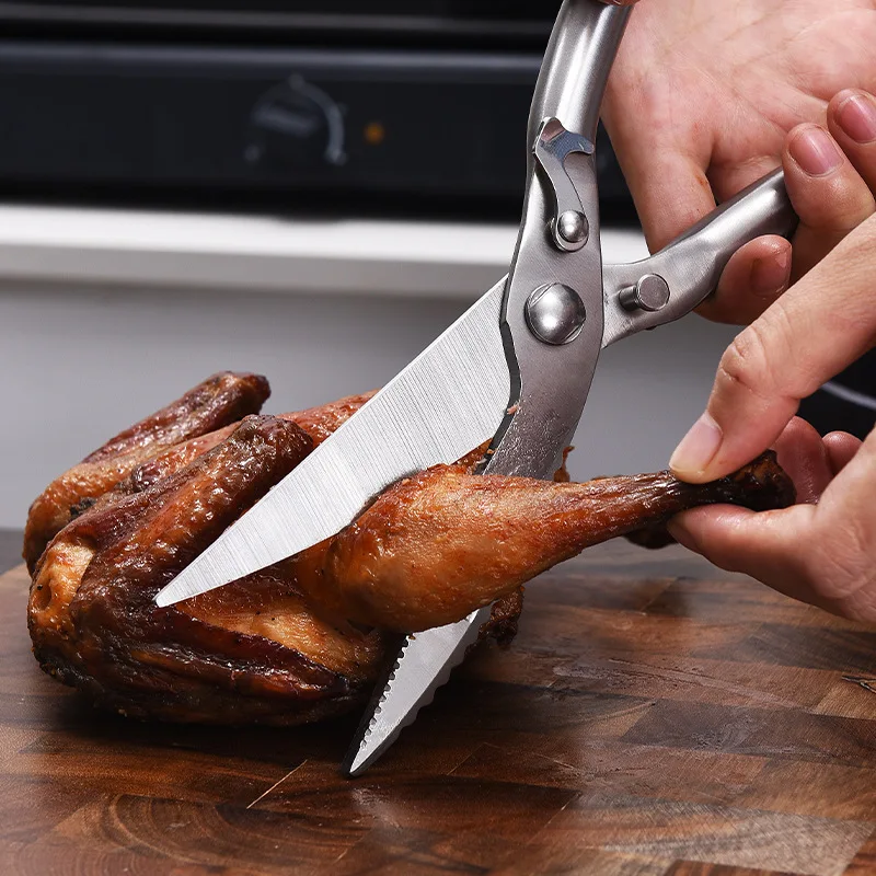 Upgrade Multi-purpose Kitchen Scissors Powerful Chicken Bone Scissors Large Household Food Stainless Kitchen Knife