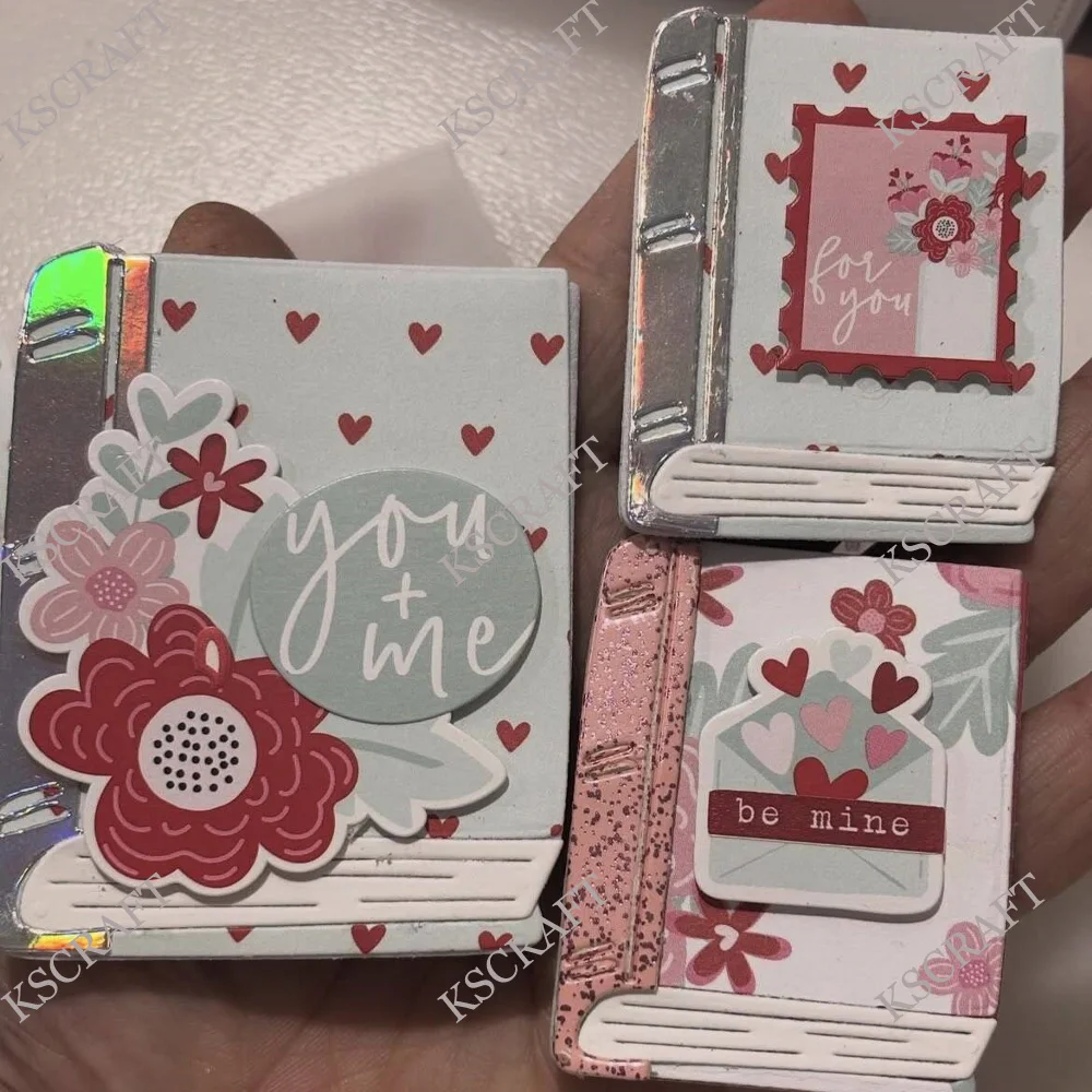 KSCRAFT 미니 북스 커팅 다이 스텐실 DIY 스크랩북킹 장식 엠보싱 DIY 종이 카드