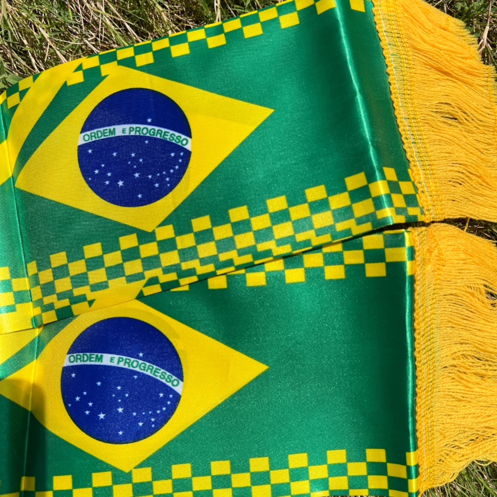 Brazil scarf 14x130cm double printed Brasil flag Custom Scarf football team Scarf Printing Satin Brazil banner - Image 5