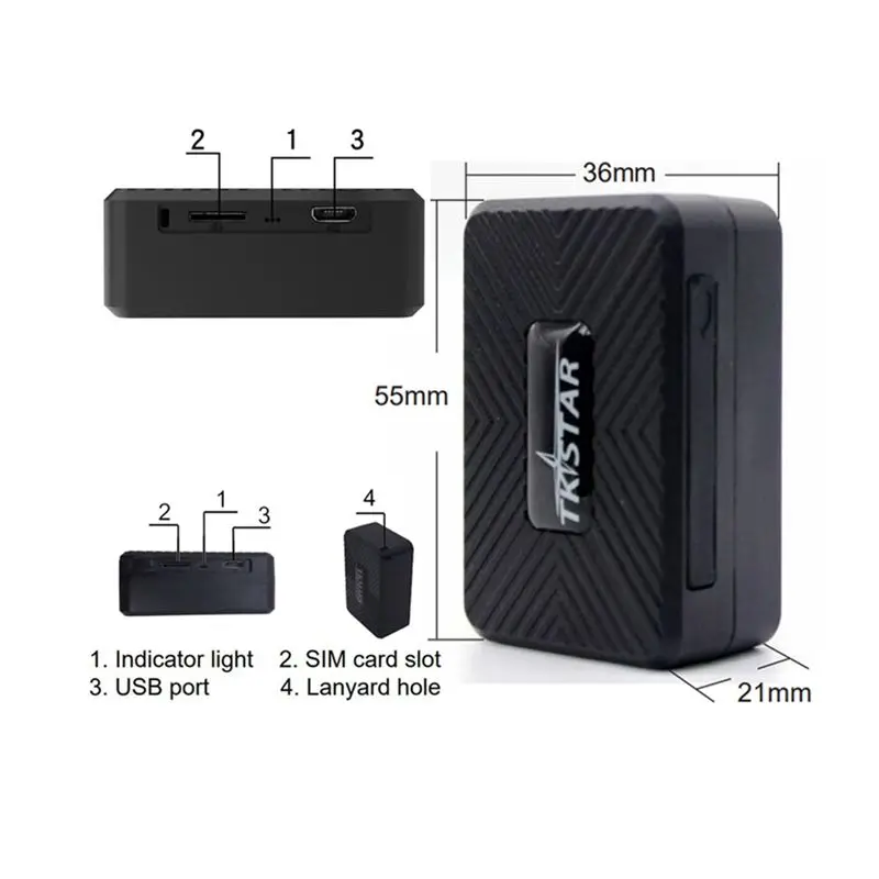 TKSTAR 미니 GPS 트래커 무선 블루투스 미니 자동차 스피커 알람 시스템 블랙 자동차 차량용 GPS 트래커