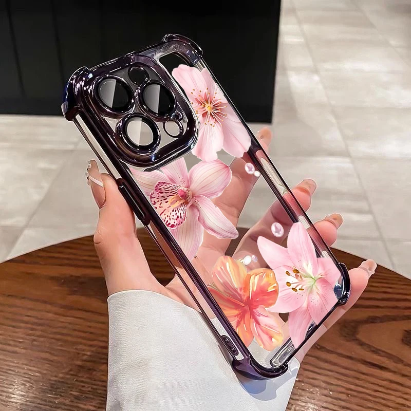 Plating Daisy Flowers Soft Transparent Phone Case Cover