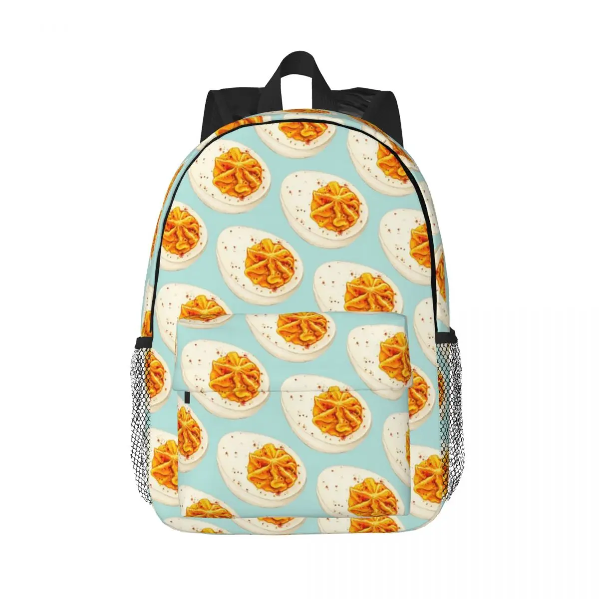 

Синий рюкзак с рисунком яиц Deviled, Подростковая сумка для книг, школьные портфели с мультипликационным рисунком для студентов, дорожный рюкзак, сумка на плечо, большая емкость