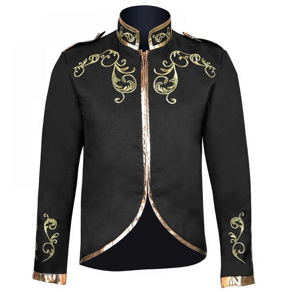 thumbnail image 1 of Chaqueta de uniforme de príncipe para hombre, para desfile de bateristas, para oficiales punk, para desfiles de festivales de música, desfiles militares, disfraz de carnaval, 1 of 5