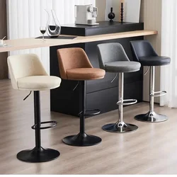 Swivel Nordic Kitchen Counter Stools Accent Luxury Adjustable Designer Ergonomic Bar Chair Modern Taburetes De Bar Furniture HY