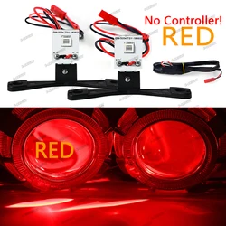 RGB Devil Eye Demon Lights - 12V Daytime Running Lights for Projector Lens Headlights and Fog Lights (Red)