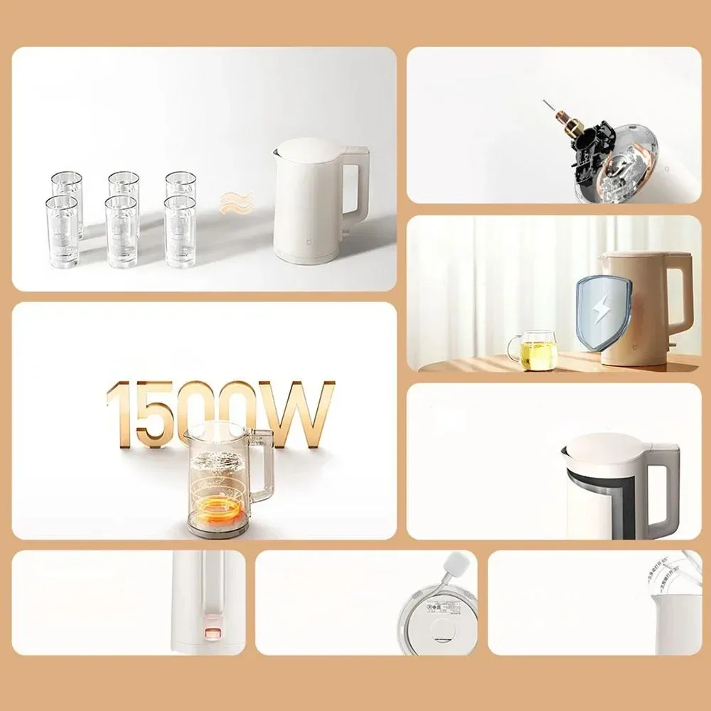 شاومي غلاية ماء كهربائية ستانلس ستيل 1.5 لتر