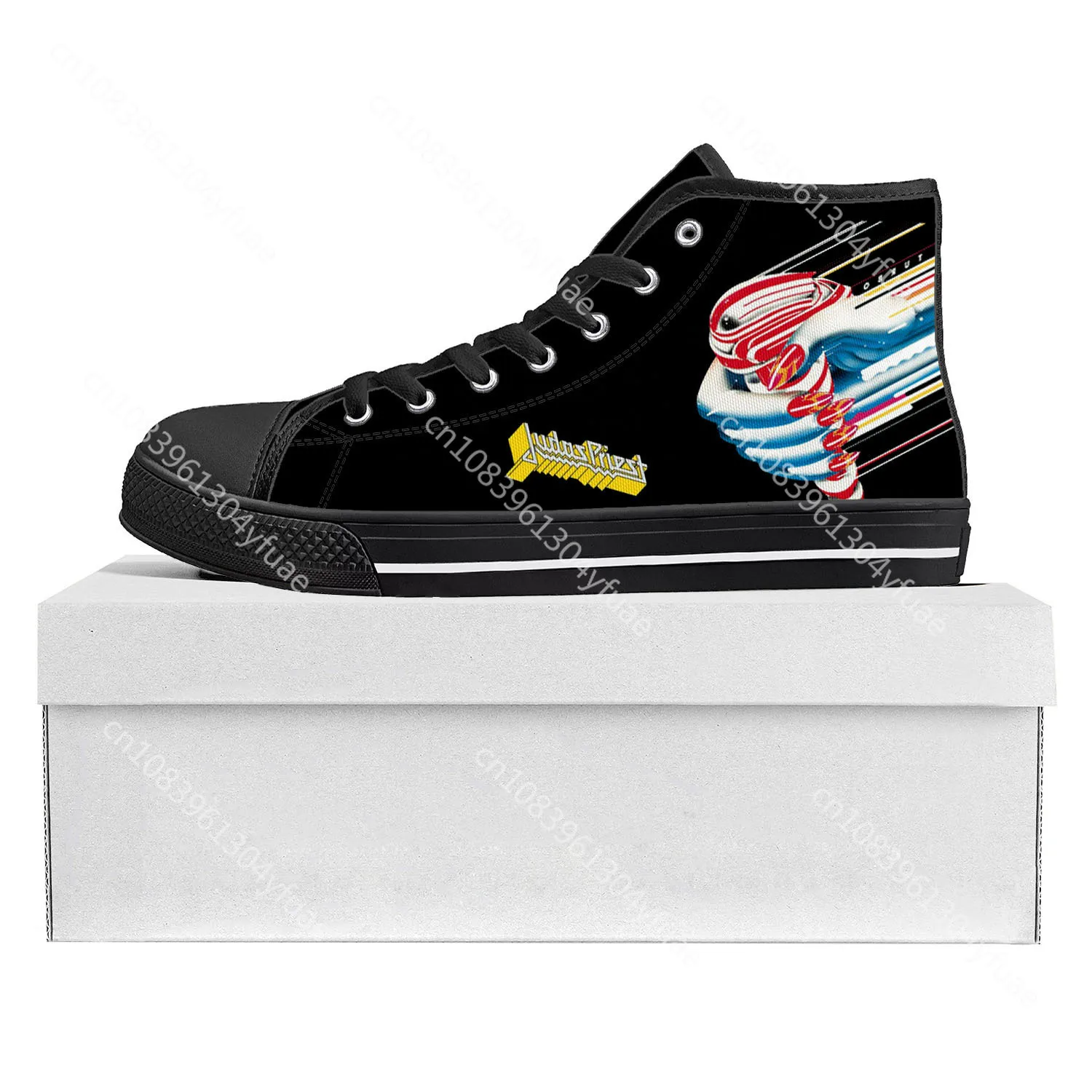 Judas Priest Heavy Metal Rock Band High Top High Quality Sneakers Mens Womens Teenager Canvas Sneaker Couple Shoe Custom Shoe