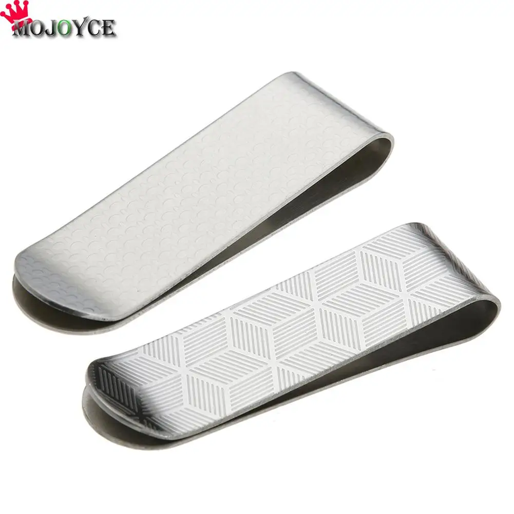 Metal Money Clip Metal Stainless Steel Money Clips Folder Stripe Print Silver Cash Clamp Holder Wallet Slim Card ID Money Clips Men Women