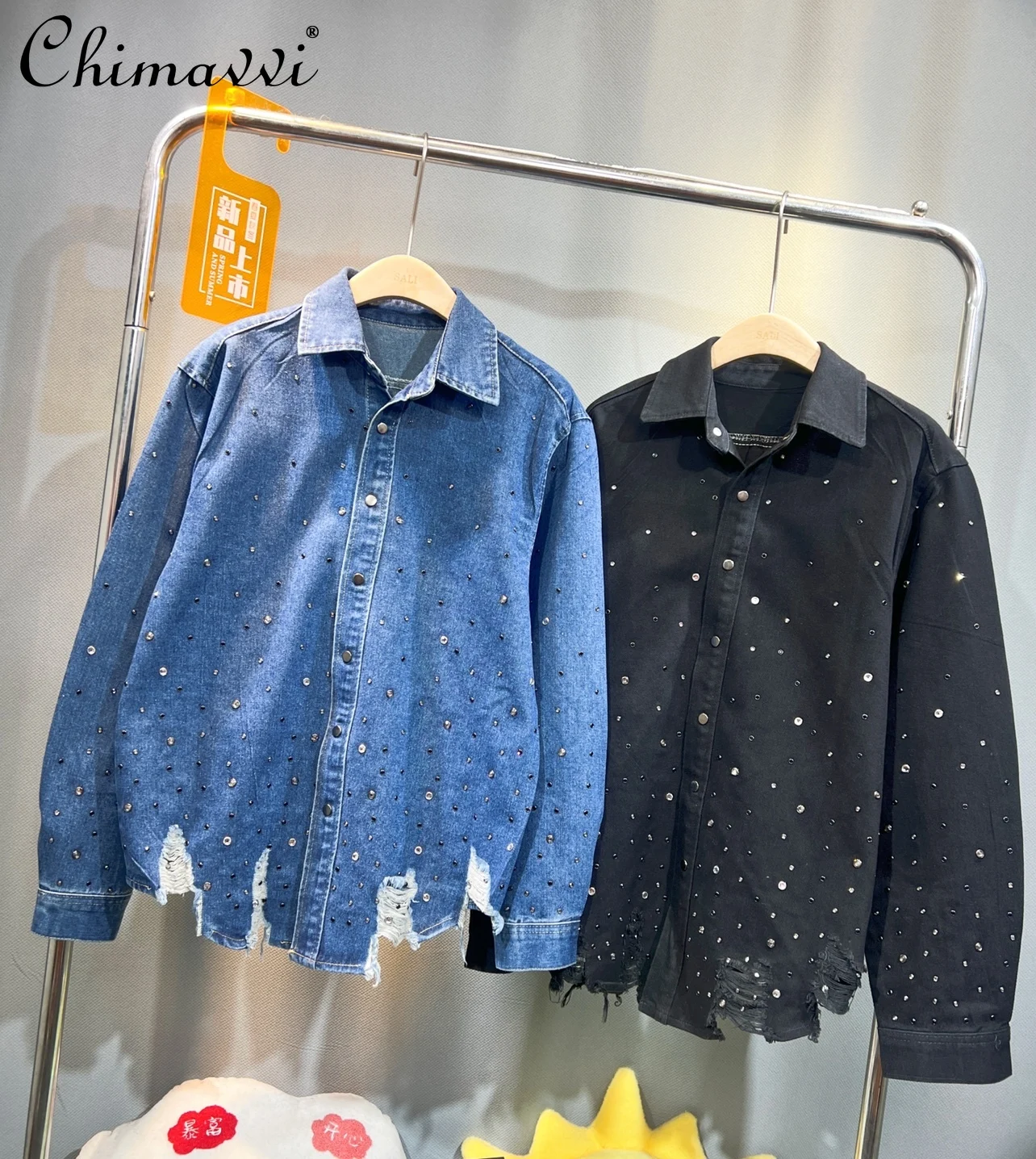 

Европейская Тяжелая популярная джинсовая куртка для женщин 2024 Весна Новая мода стирка Ретро американский стиль свободная уличная одежда джинсовые пальто