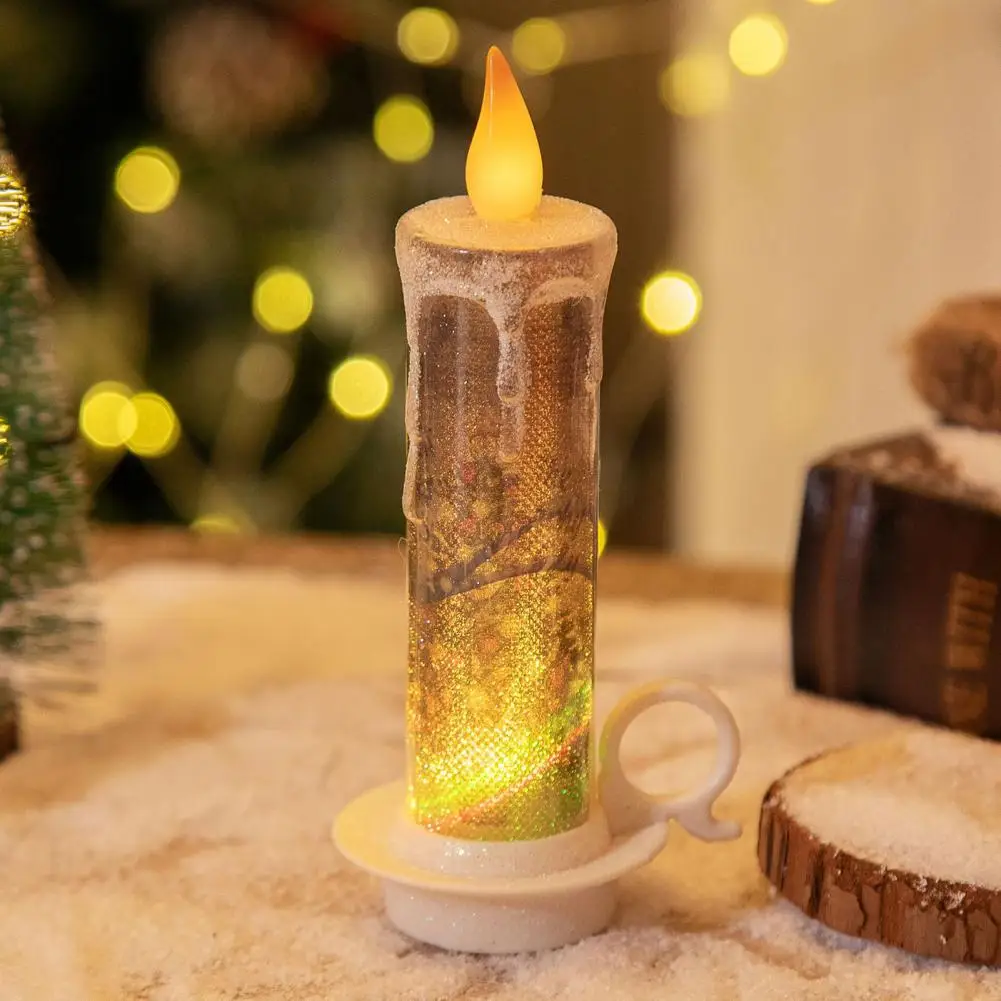 Winter Candle Festive Led Candle Lights Charming Christmas Desktop Decorations with Cute Patterns for A Magical Holiday Festive