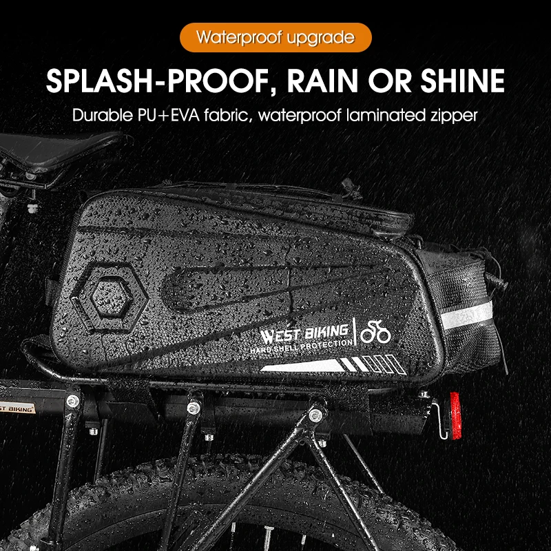 Waterproof Multifunctional Hard Shell Bicycle Trunk Bag