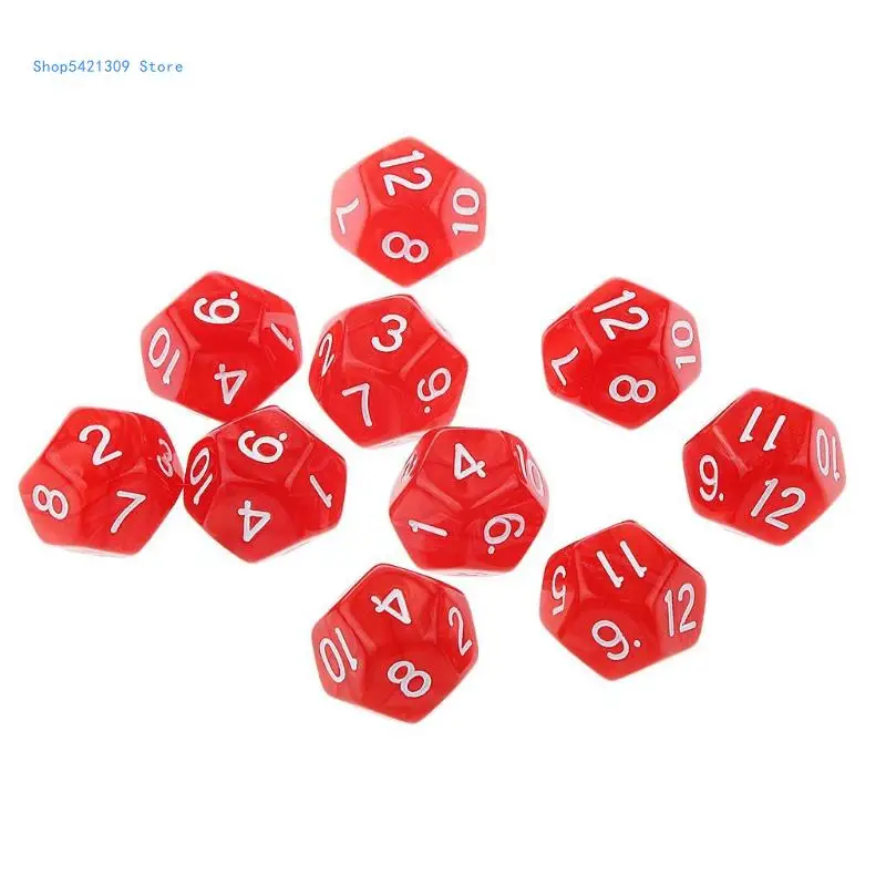 85WA 10pcs/lot 12 Sided Polyhedral Pub Club Game Family Party Acrylic 3