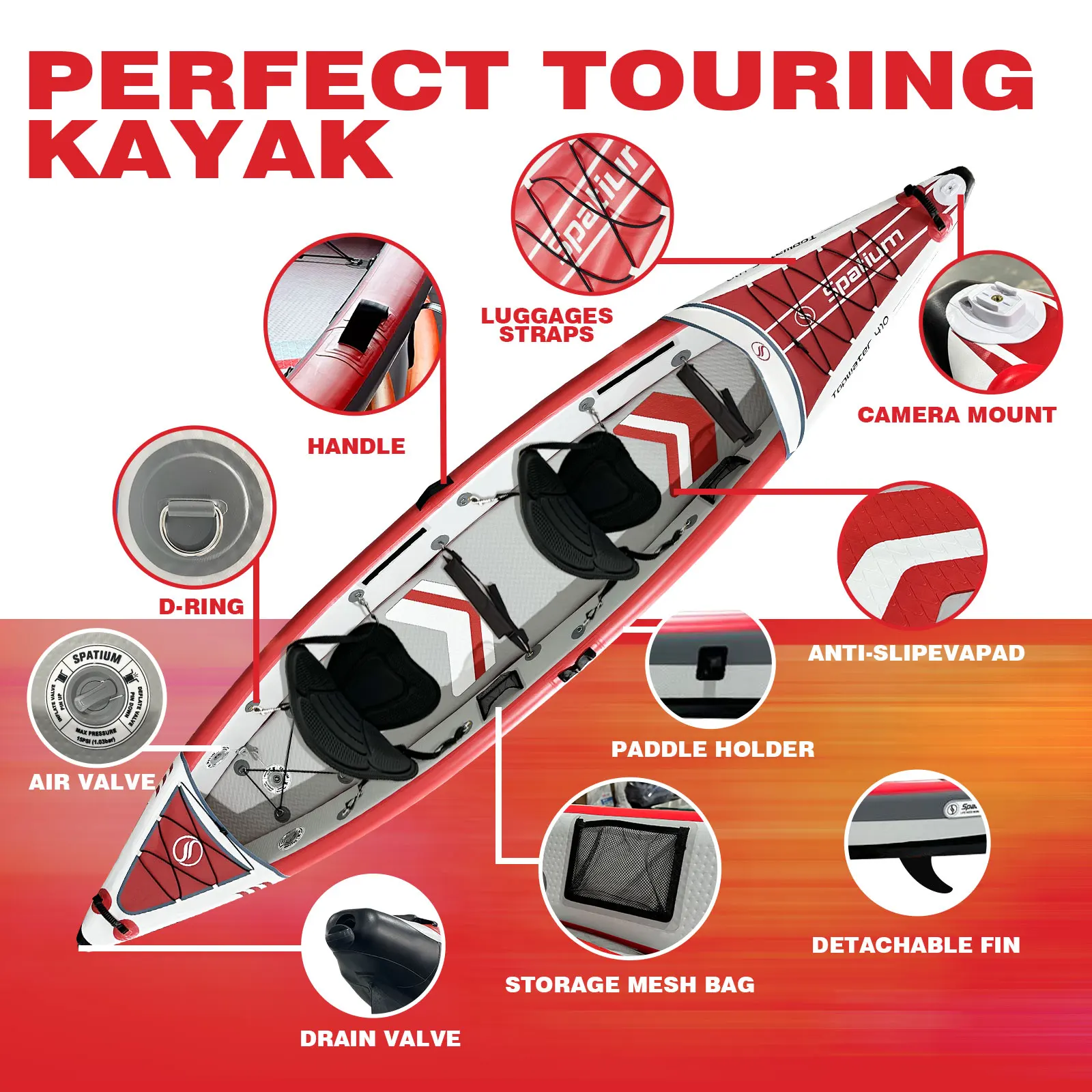 Spatium 1-3 Persons Inflatable Kayak 2