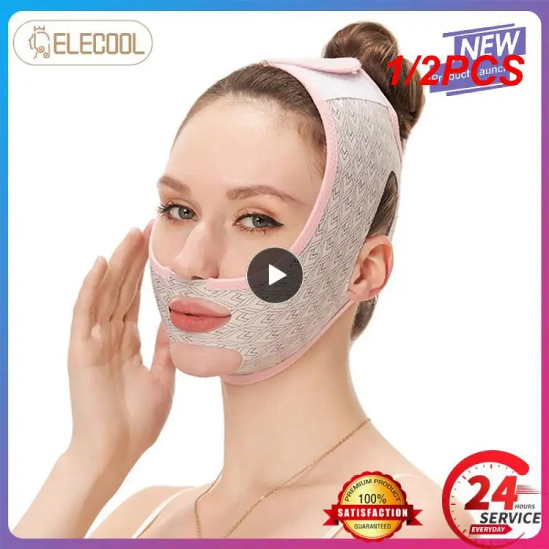 얼굴 슬리밍 붕대, V 라인 뺨 턱 목 셰이퍼, 마사지 스트랩 벨트, 릴렉스 리프트 업 마스크, 뷰티 페이스 조각 수면, 1 개, 2 개 