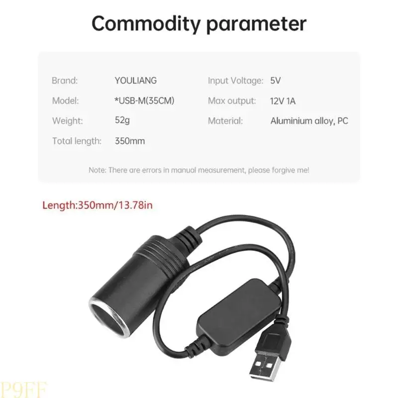 CS1W USB 5V 2.4A 12V 1A 자동차 담배 라이터 소켓 여성 스텝 업 케이블 인버터 변환기 라이터 운전 레코더