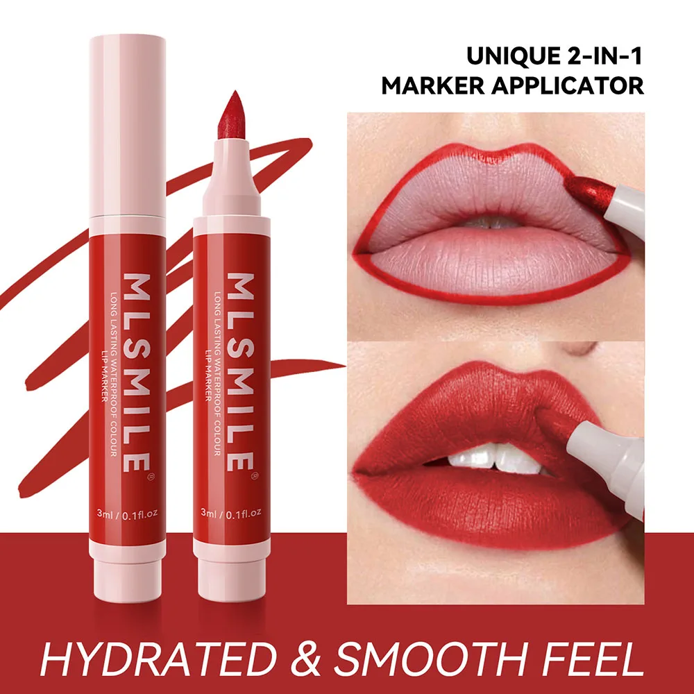 LipStainMarkerWaterproofLipstickMarkerPenLiplinerLipPenLongLastingSweatProofMatte