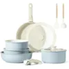 11pcs Induction Kitchen Cookware Sets Non Stick with Removable Handle, RV Cookware Set, Oven Safe, Baby Blue 1