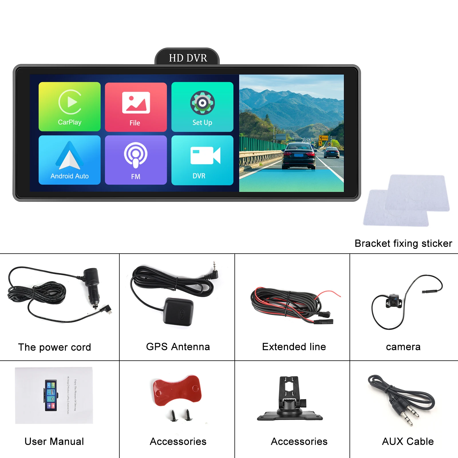 Podofo ڵ , 4K DVR  ī÷, ȵ̵ ڵ  , ADAS  ķ,  ī޶, GPS, ,  , 10.26 ġ
