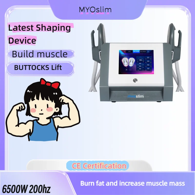MYoslim Sculpt Machine: 15T & 6500W High Power, Combined with EMS Muscle Stimulation & RF Fat Slimming Tech. 15-Speed Electr