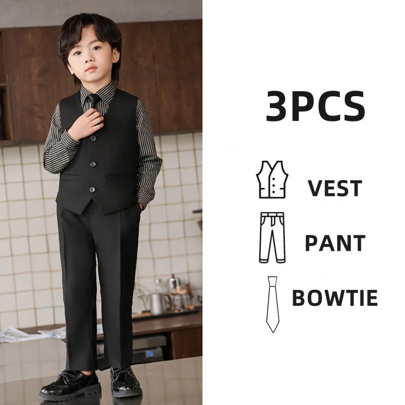 JUCPKID Sommer Kinder Anzug Set Kinder Junge Hochzeit Klavier Leistung Geburtstag Party Fotografie Kostüm Formale Kind Junge Anzug Set – Detail 10