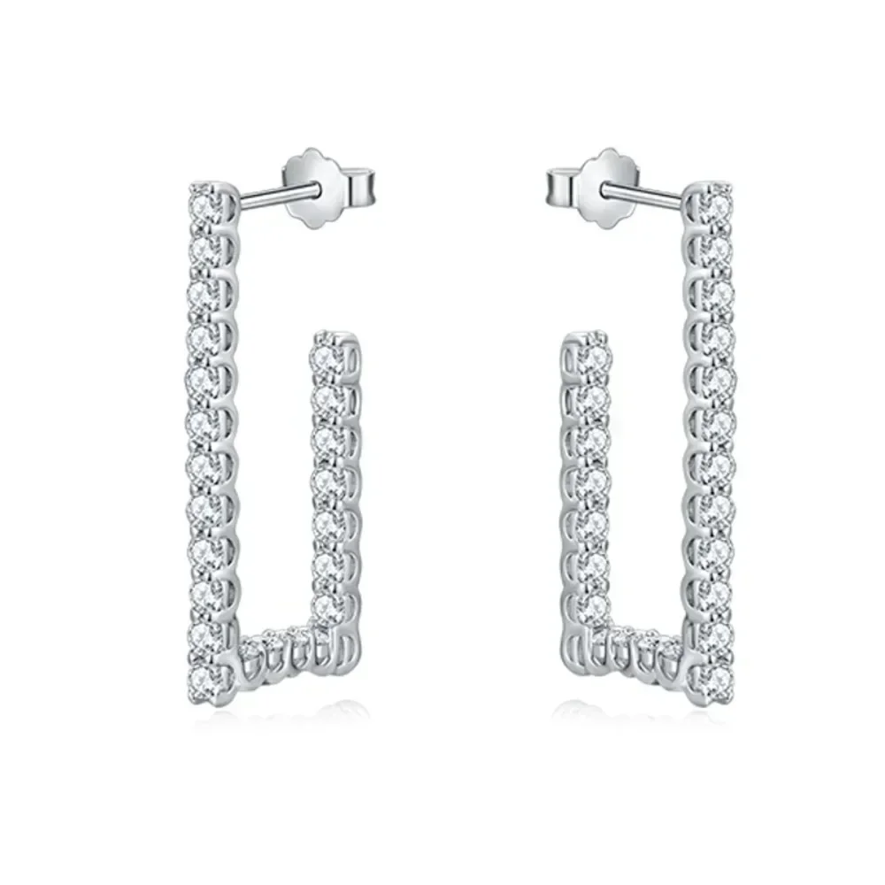 Женские серьги-кольца из серебра 1,9 пробы, 925 мм