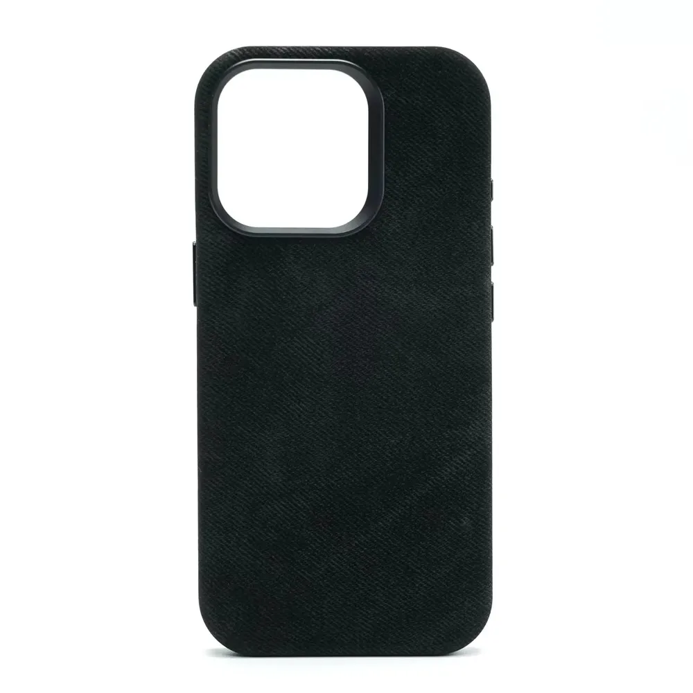 Premium MagSafe Fiber Leather Case with Magnetic Wireless Charging and Shockproof Alloy Lens Cover