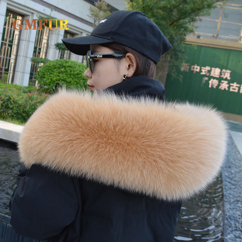 2022 New Style 100% Real Fox Fur Collar Winter High Quality Fur Scarf Super Luxury Fashion Women Men Collar Jackets Hood Shawl