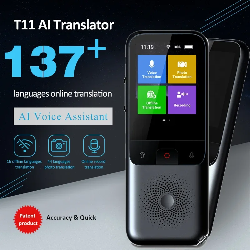 T11 Smart Voice Translator Online Translation In 137 Languages Photograph&Offline&Recording Translation Use for Travel Business