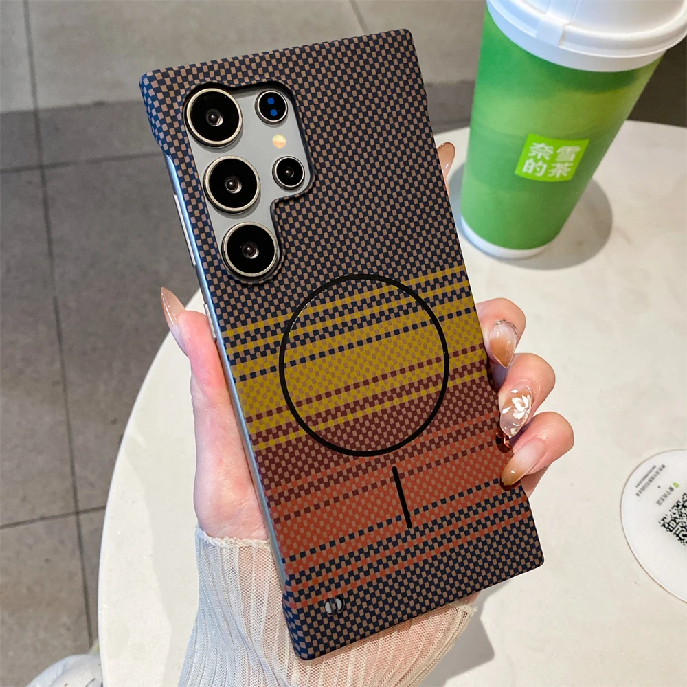 Ultra Slim Carbon Fiber Magnetic Case with Wireless Charging Compatibility