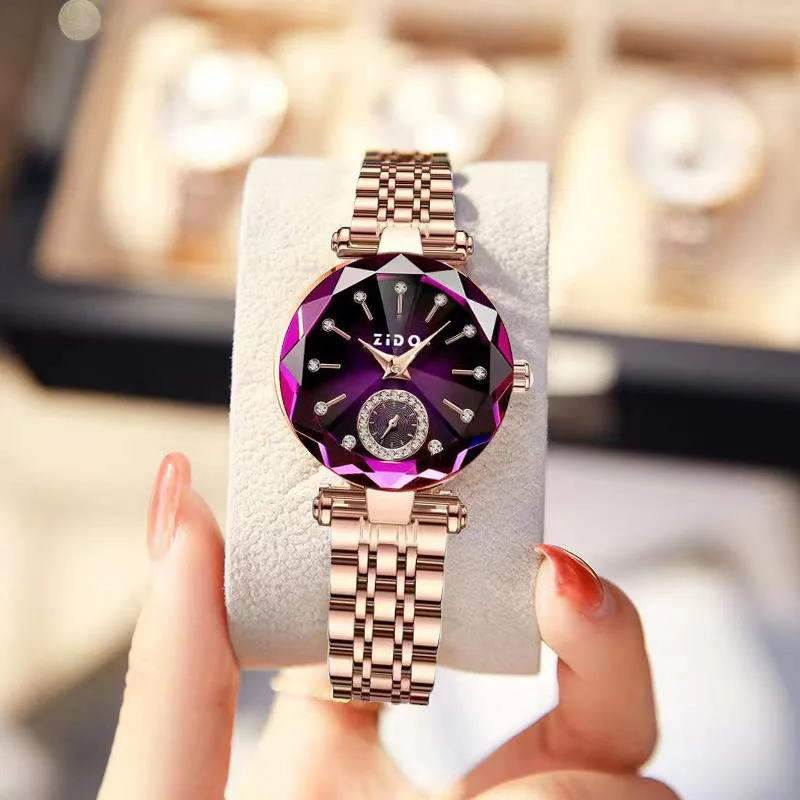Relógio feminino de luxo, leve, com pulseira de aço, sofisticado, versátil, resistente à água, relógio de quartzo feminino da moda._voghion.com