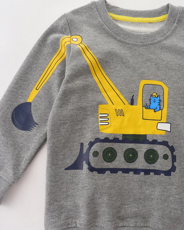 Little maven Baby Boys Sweatshirts Excavator Embroidery Infants Sweatshirts for 2 To 7 Years Kids Clothes New Autumn Clothing kids sweater kids hoodie sweatshirts