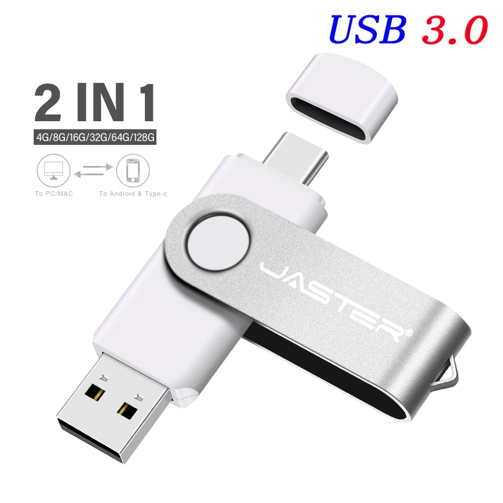 

High Speed TYPE-C USB 3.0 Flash Drive 64GB Rotatable OTG Memory Stick 32GB Free Key Chain Pen Drive for Mobile Phone Pendrive