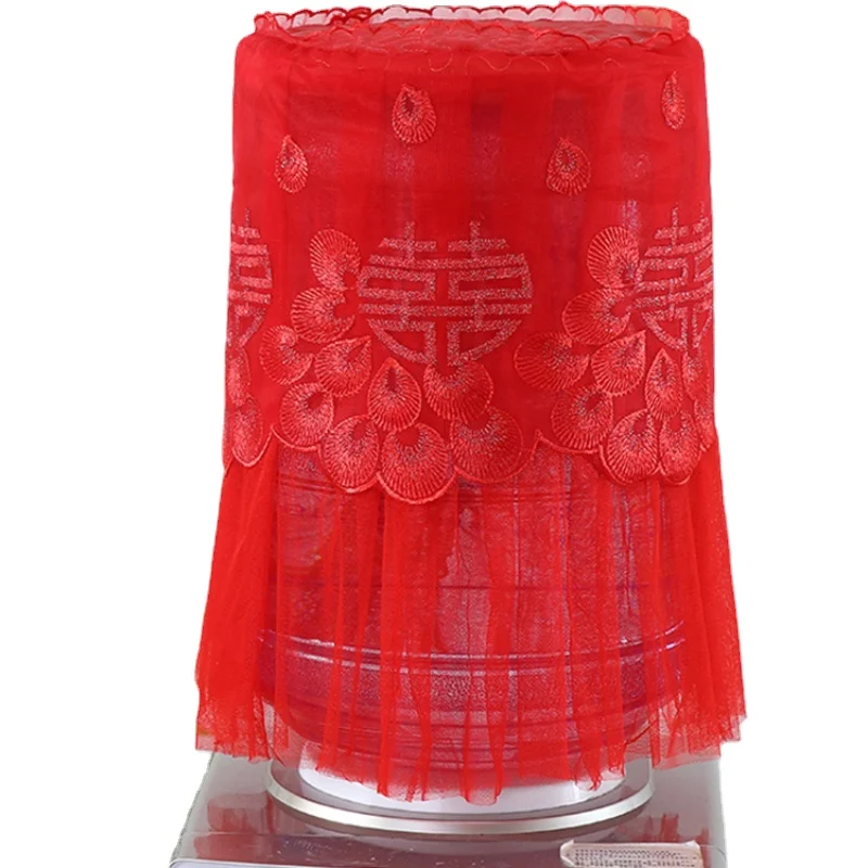 lace water dispenser cover dust cover wedding red happy word bucket bottled water for home use