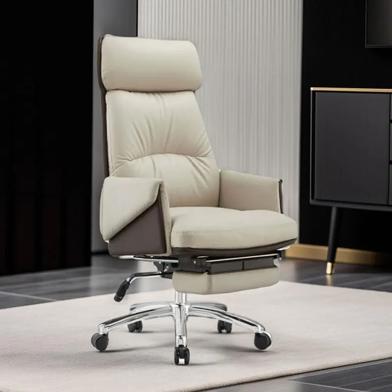Recliner Nordic Office Chair Swivel Reception Lounge Mobile Ergonomic Office Chair Leather Silla Oficinas Modern Furnitures modern boss office sofa negotiations reception meeting landing hall couches vertical guests sofa moderno lujo recliner furniture