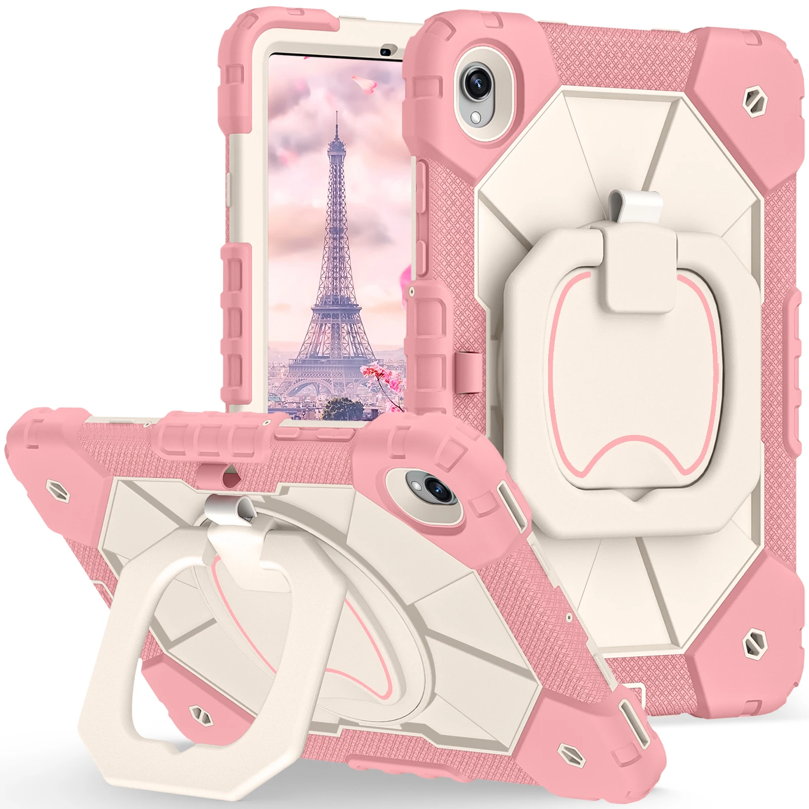 Enhanced Shockproof Rotation Stand Tablet Case Sleeve with Handle and Thick Hard Cover