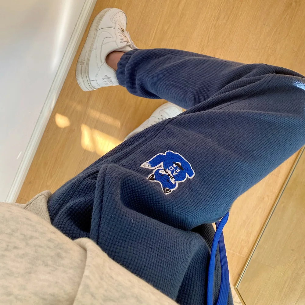 ADER ERROR fox embroidery winter high quality unisex trousers plus velvet loose casual pants new 1:1 adererror Sweatpants flare jeans