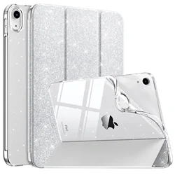 Sparkly Slim Stand Glitter Case with Shiny Clear Back (Glitter White Silver)