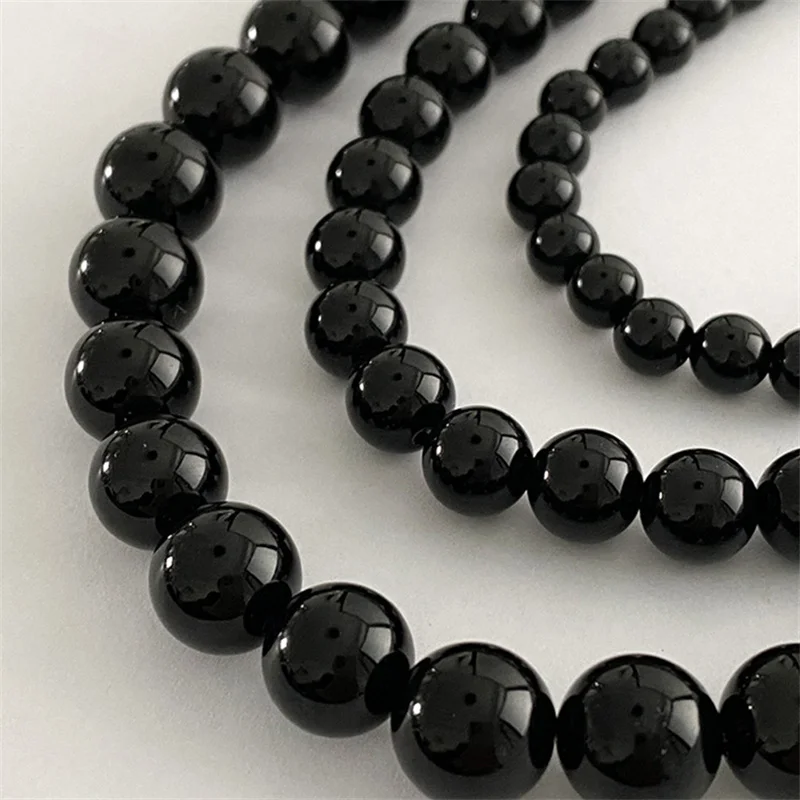 Schwarze Perlenketten Mit Anhänger Für Damen Eleganter Schmuck_voghion.com