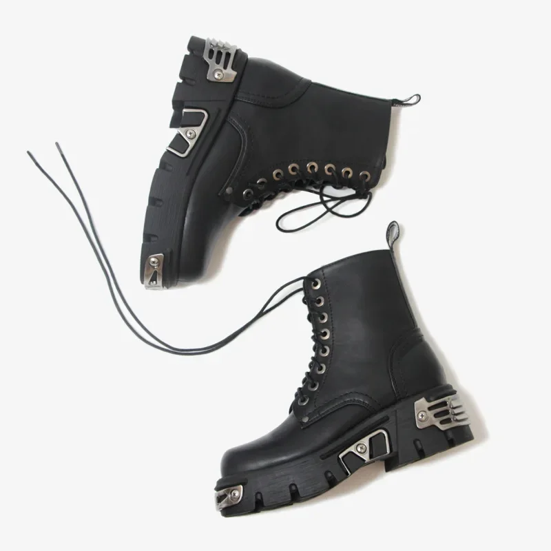 Nike Air Force 1 '07 ベルベットブラウン 26.5cm Punk Style Platform Women High Top Leather Ankle Boots Fashion