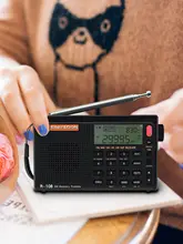  SIHUADON R-108 Radio FM Stereo Digital Portable Radio AM SW Air Radio Receiver Alarm Function Display Clock Temperature Speaker 