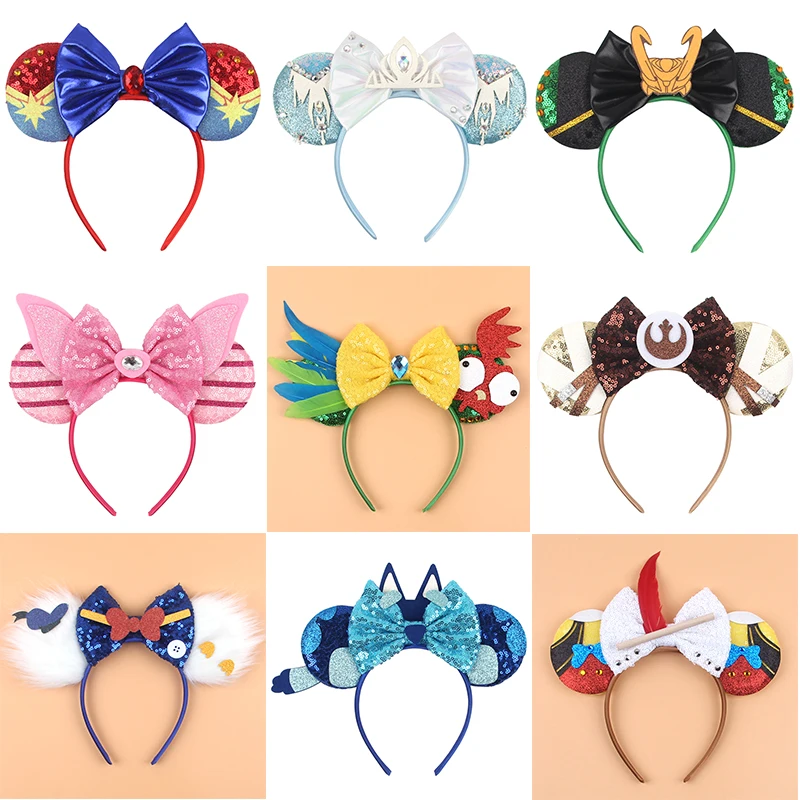MICKEY PRINT HAIRBAND IN YELLOW SILK 409359