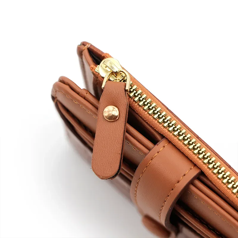 New Fashion Women's Wallet Simple Zipper Buckle Large Capacity Multi Card Coin Wallet for Women Solid Color