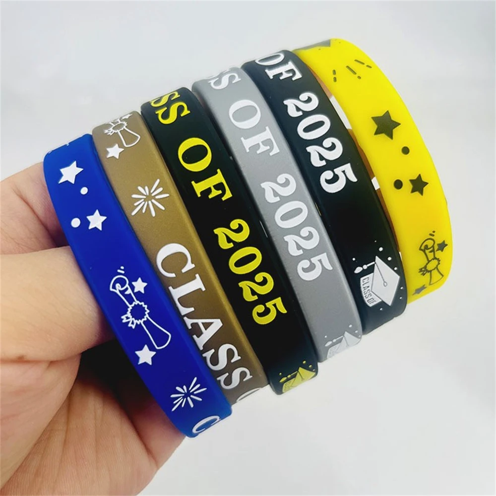 6 Pieces Bracelet 2025 Grad Silicone Wristband Graduating