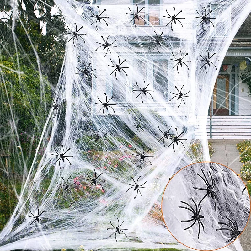 Riesen Spinnennetz Halloween Deko - Großes Flexibles Netz Für Indoor & Outdoor