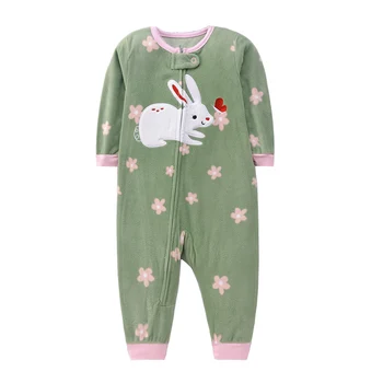 Winter Baby Rompers Clothes Zipper Fleece Warm Kids Girl Pajamas Outfit Animal Cartoon Jumpsuit Boy Clothing 9 12 18 24 Months
