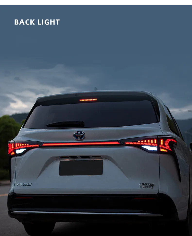 Ledテールライトアセンブリトヨタシエナ用2021 2022車の後部