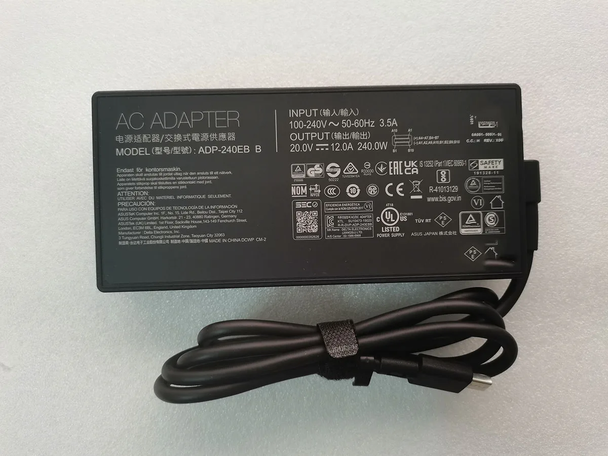 

NEW OEM ADP-240EB B 0A001-00971100 REV:X04 C.C.:H 240.0W 20.0V 12.0A USB AC Adapter Charger